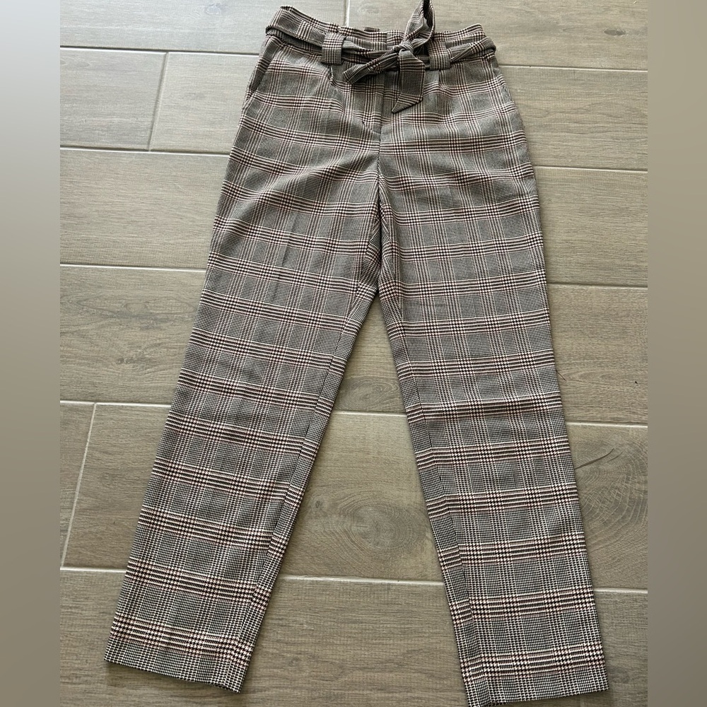 Express Plaid High-Waisted Trousers